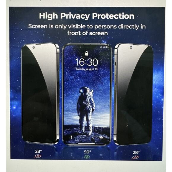 For iPhone 16 9h Tempered Glass Privacy Screen Protector - Picture 7 of 7